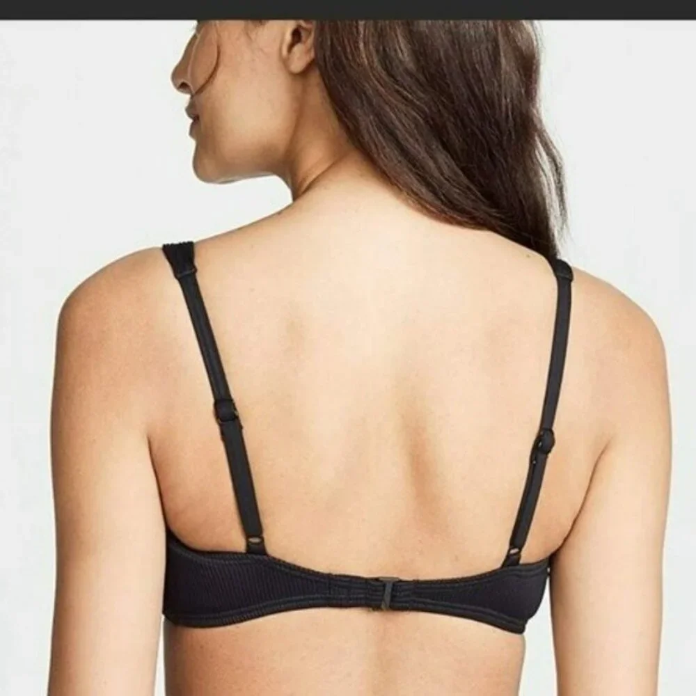 Kate Spade Marco Island Swim Bikini Top Black Size Medium NWT Black